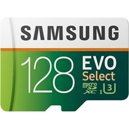 microSDXC (UHS-1 U3) Samsung EVO Select 128Gb class 10 (R-100Mb/s, W-60Mb/s) (adapter SD)