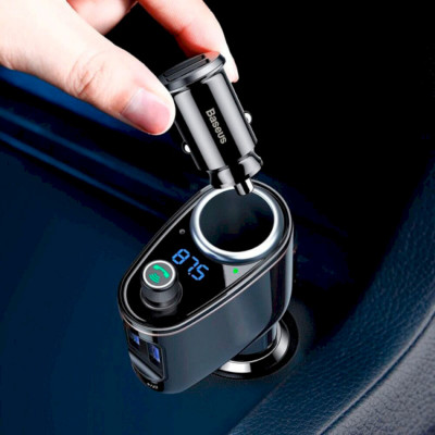 АЗП з FM-модулятор Baseus S-06 Car Bluetooth MP3 Player Black - зображення 6