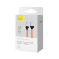 Кабель Baseus CoolPlay Series Fast Charging Cable USB to iP 2.4A 1m Orange (Колір Orange) - фото № 2