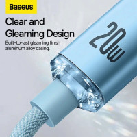 Кабель Baseus Gem Fast-Charging Data Cable USB-C to iP 20W 1m Galaxy Blue  - фото № 6