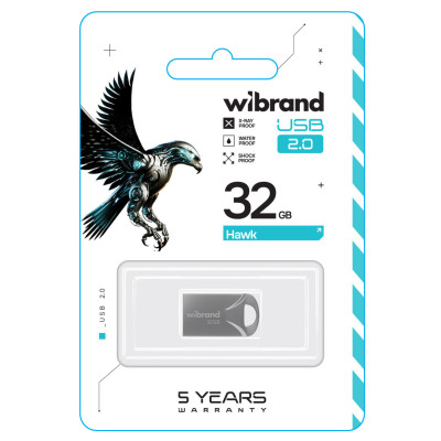 Flash Wibrand USB 2.0 Hawk 32Gb Silver - изображение 2