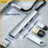 USB-хаб Essager Fengyang 4 in 1 Splitter (Type-C port)  grey (EHBC04-FY0G-P) (Gray)- № 2