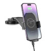 Тримач для мобільного з БЗП BOROFONE BH206 Rusher infrared wireless fast charging car holder(center console) Black - изображение 5