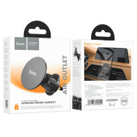 Автотримач для телефона HOCO H12 Fine jade ring magnetic car holder(air outlet) Black (Цвет Черный) - фото № 8