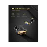 Перехідник UGREEN DVI (24+5) Male to VGA Female Converter (Black)(UGR-20122) (Цвет Black) - фото № 2