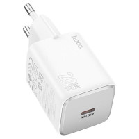 Мережевий зарядний пристрій HOCO N40 Mighty single port PD20W charger White (Цвет Білий) - фото № 3