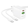 Мережевий зарядний пристрій BOROFONE BN27 Fuente PD20W+QC3.0 charger set (C to C) (EU) White (Білий)- № 4