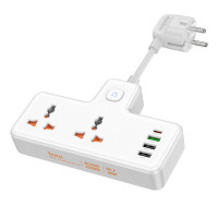 Мережевий подовжувач HOCO  AC12A Reise 2-position expansion socket(PD30W/1C3A) White (Цвет Белый) - фото № 2