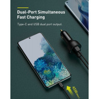 Автомобільний зарядний пристрій Baseus Superme Digital Display PPS Dual Quick Charger Car Charger 100 W Black (Цвет Черный) - фото № 4