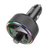 АЗП з FM-модулятором HOCO E82 Guerrero PD30W+QC3.0 car BT FM transmitter Black (7073)- № 2