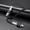 Кабель BOROFONE BX79 USB to iP 2.4A, 1m, silicone, silicone connectors, Black (7073)- № 2