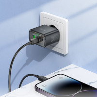 Мережевий зарядний пристрій HOCO CS42A Smart PD30W+QC3.0 charger (EU) Black (Колір 7073) - фото № 5