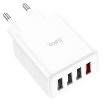 Мережевий зарядний пристрій HOCO C102A Fuerza QC3.0 four-port charger 18W White (Колір Белый) - фото № 5