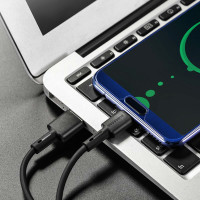 Кабель BOROFONE BX31 USB to Type-C 3A, 1m, silicone, TPE connectors, Black (Цвет 7073) - фото № 3