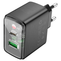 Мережевий зарядний пристрій HOCO CS42A Smart PD30W+QC3.0 charger (EU) Black (Колір 7073) - фото № 3