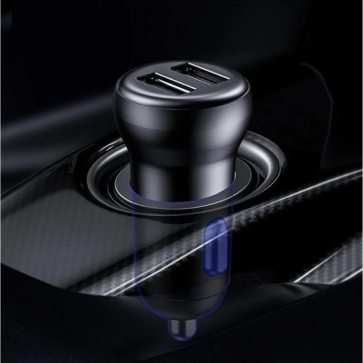 АЗП з FM-модулятором Baseus T Shaped S-16 Car Bluetooth MP3 Player Black - зображення 5