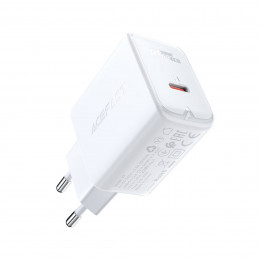 Мережевий зарядний пристрій ACEFAST A1 PD20W single USB-C charger White