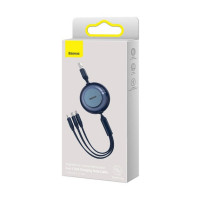 Кабель Baseus Bright Mirror 2 Series Retractable 3-in-1 Fast Charging  Data Cable USB to M+L+C 3.5A 1.1m Blue (Колір Синий) - фото № 2