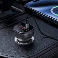 Автомобільний зарядний пристрій ACEFAST B14 165W (2*USB-C+USB-A) 3-port car charger Black (Цвет Black) - фото № 6