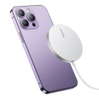 Бездротовий зарядний пристрій Baseus Simple Mini3 Magnetic Wireless Charger 15W Silver (Колір Silver) - фото № 3