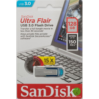Флеш-накопичувач SanDisk USB 3.0 Ultra Flair 128Gb Blue (Колір Голубой) - фото № 2