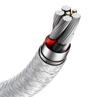 Кабель Baseus Cafule Series Metal Data Cable USB to Type-C 66W 1m White (Колір White) - фото № 6
