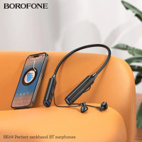 Бездротові навушники BOROFONE BE64 Perfect neckband BT earphones Black (Цвет Черный) - фото № 4