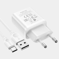 Мережевий зарядний пристрій BOROFONE BA68A Glacier single port charger set(Type-C) 10.5W White