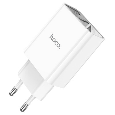 Мережевий зарядний пристрій HOCO C100A PD20W+QC3.0 charger with digital display White - зображення 4