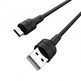 Кабель BOROFONE BX30 USB to Micro  2.4A, 1m, silicone, TPE connectors, Black