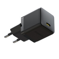 Мережевий зарядний пристрій Baseus Palm Fast Charger 1C 20W EU Cluster Black (with Baseus Mini White Cable USB-C to USB-C 60W (20V/3A) 1m Cluster Blac (Цвет Cluster Black) - фото № 3