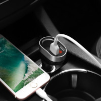 Автомобільний зарядний пристрій HOCO Z29 Regal digital display cigarette lighter car charger Black (Цвет Черный) - фото № 3