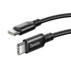 Кабель HOCO X14 Type-C to Type-C 60W, 1m, nylon, aluminum connectors, Black (7073)- № 3