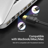 Кабель Vention 4K Mini DisplayPort to HDMI Cable 1.5M Black (HAHBG) (Колір 7073) - фото № 2