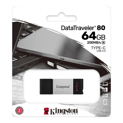 Flash Kingston USB 3.2 DT 80 64GB Type-C - зображення 1