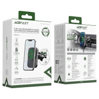 Автотримач для телефона з БЗП ACEFAST D18 in-car 2-in-1 magnetic wireless charging holder Black (Цвет Черный) - фото № 6