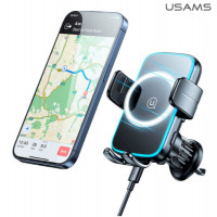 Автотримач для телефона з БЗПUsams CD230  Wireless Charging Car Holder (Air Vent) Black (Колір 7073) - фото № 3