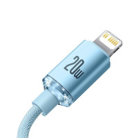 Кабель Baseus Crystal Shine Series Fast Charging Data Cable Type-C to iP 20W 1.2m Sky Blue  - фото № 5