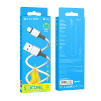 Кабель BOROFONE BX83 iP Famous silicone charging data cable White (Колір Білий) - фото № 2