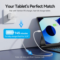 Кабель Vention USB 2.0 Type-C Male to Lightning Male 3A Cable 2M White PVC Type (Колір White) - фото № 6