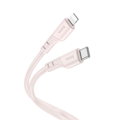 Кабель HOCO X97 Crystal color, силиконовый кабель для зарядки и передачи данных iP, светло-розовый (6931474799821) - изображение 1