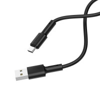 Кабель BOROFONE BX31 USB to Type-C 3A, 1m, silicone, TPE connectors, Black (Цвет 7073) - фото № 2