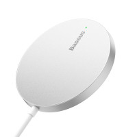 Бездротовий зарядний пристрій Baseus Simple Mini3 Magnetic Wireless Charger 15W Silver (Колір Silver) - фото № 6