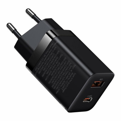 Мережевий зарядний пристрій Baseus Super Si Pro Quick Charger C+U 30W EU Black (CCSUPP-E01) - изображение 3