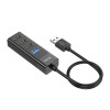 Кабель-перехiдник HOCO HB25 Easy mix 4-in-1 converter(USB to USB3.0+USB2.0*3) Black - изображение 6