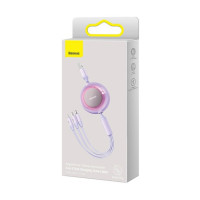 Кабель Baseus Bright Mirror 2 Series Retractable 3-in-1 Fast Charging  Data Cable USB to M+L+C 3.5A 1.1m Purple (Цвет Фиолетовый) - фото № 2