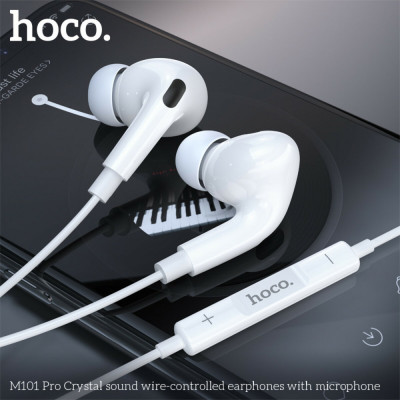Навушники HOCO M101 Pro Crystal sound wire-controlled earphones with microphone White (6931474782380) - изображение 2