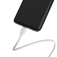 Кабель BOROFONE BX14 USB to Type-C 2.4A, 2m, PVC, TPE connectors, White (Колір Белый) - фото № 3