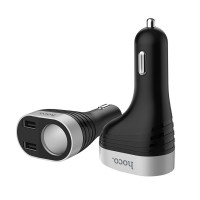 Автомобільний зарядний пристрій HOCO Z29 Regal digital display cigarette lighter car charger Black (Цвет Черный) - фото № 2
