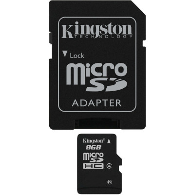 microSDHC Kingston 8Gb class 4 (adapter SD) - зображення 1